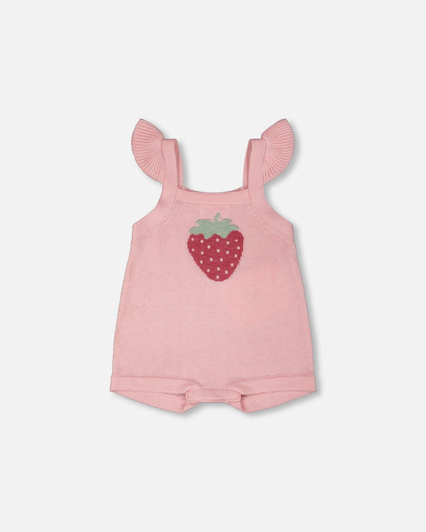 Knit Strawberry Romper Light Pink - H30BT44_06007