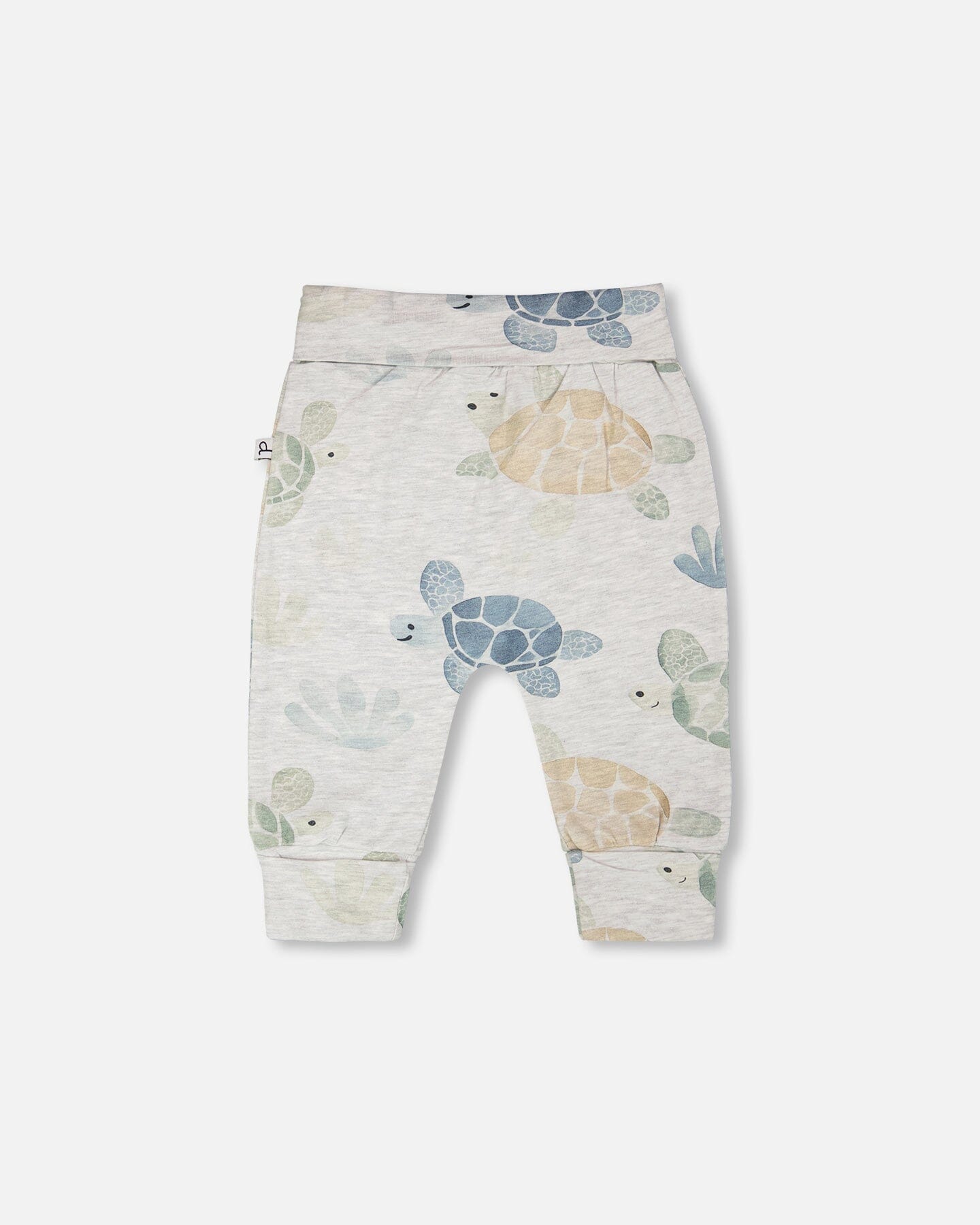 Organic Cotton Jersey Evolutive Pants Grey Mix Turtle Print - H30C20_3H060