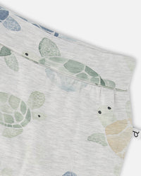 Organic Cotton Jersey Evolutive Pants Grey Mix Turtle Print - H30C20_3H060