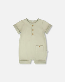 Cotton Rib Romper Sage Green - H30C40_03011