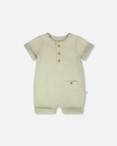 Cotton Rib Romper Sage Green - H30C40_03011