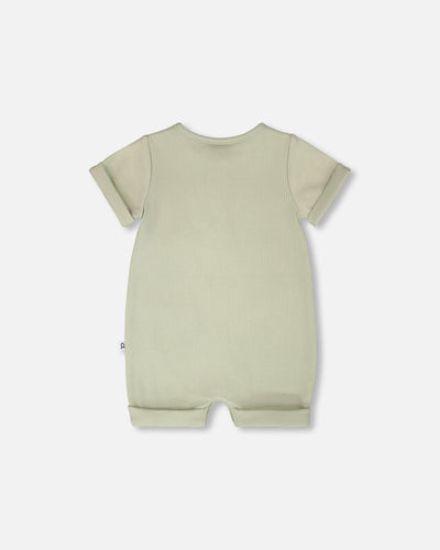 Cotton Rib Romper Sage Green - H30C40_03011