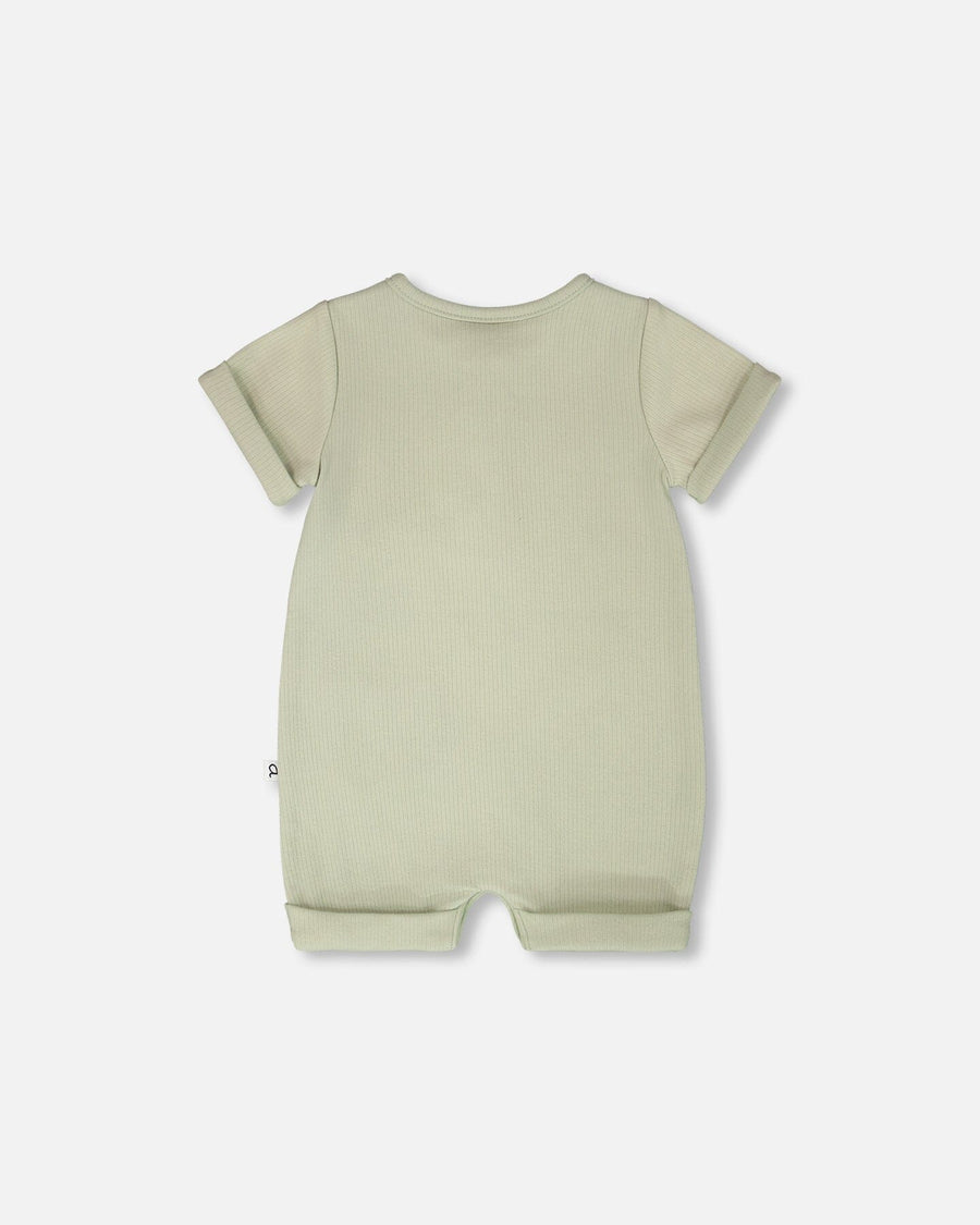 Cotton Rib Romper Sage Green - H30C40_03011