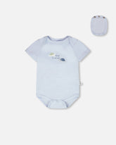 Evolutive Organic Cotton Jersey Onesie Sky Blue