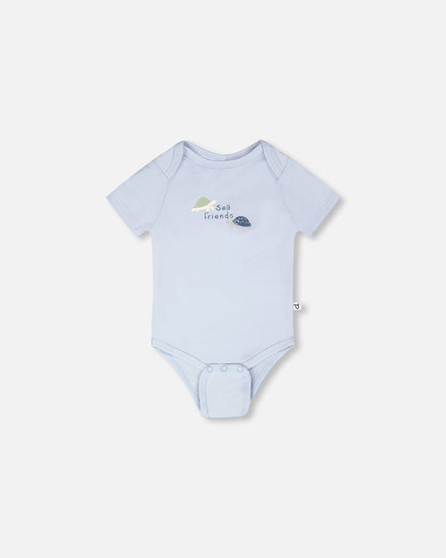 Evolutive Organic Cotton Jersey Onesie Sky Blue - H30C70_04005
