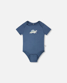 Evolutive Organic Cotton Jersey Onesie Medium Blue - H30C70_04770