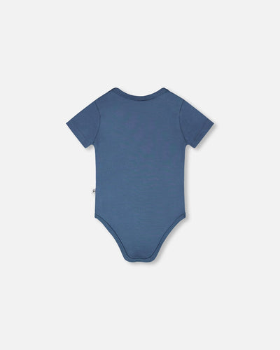 Evolutive Organic Cotton Jersey Onesie Medium Blue - H30C70_04770