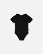 Evolutive Organic Cotton Jersey "Mister Zebra" Onesie Black - H30C70_09990