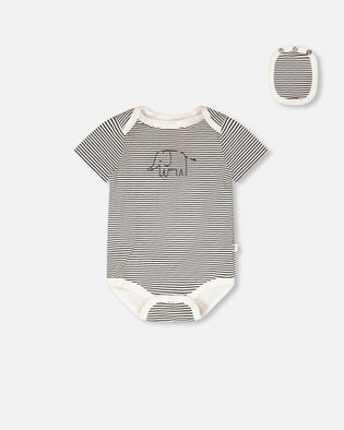 Evolutive Jersey Onesie Black And Off White Stripes - H30C70_3H055