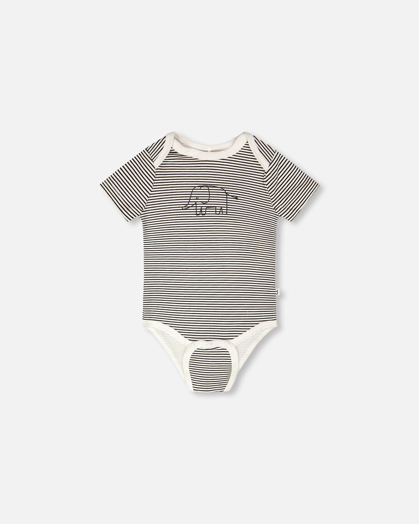 Evolutive Jersey Onesie Black And Off White Stripes - H30C70_3H055