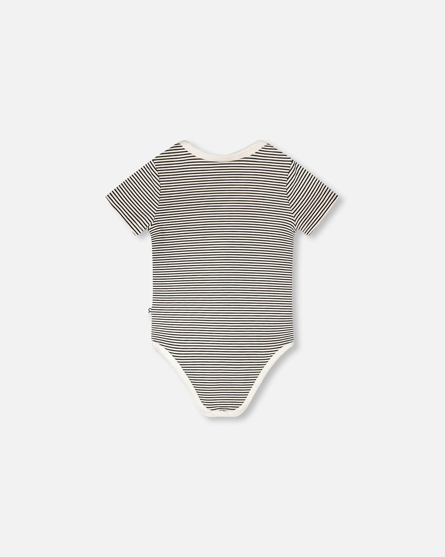 Evolutive Jersey Onesie Black And Off White Stripes - H30C70_3H055