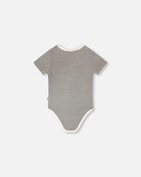 Evolutive Jersey Onesie Black And Off White Stripes - H30C70_3H055