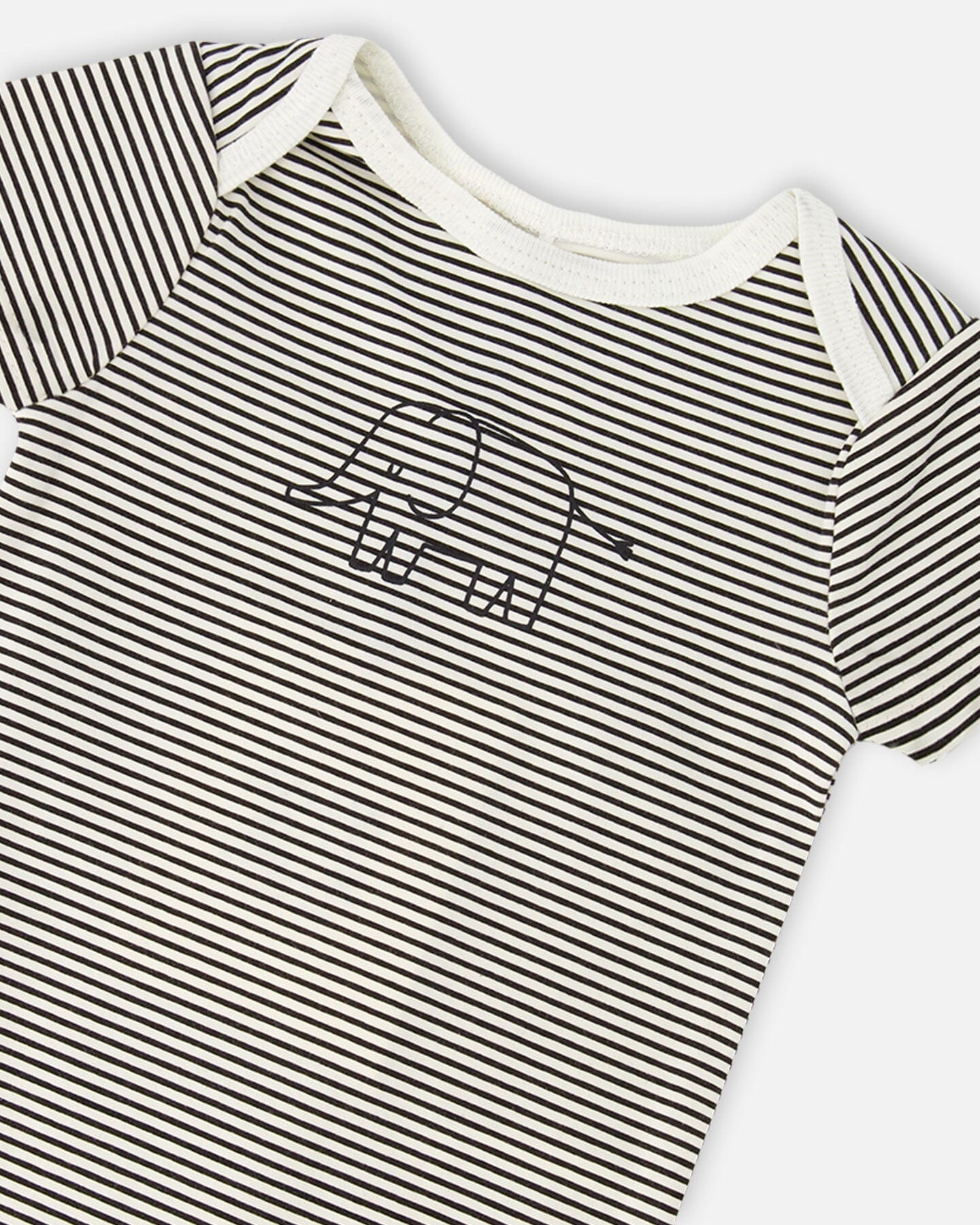 Evolutive Jersey Onesie Black And Off White Stripes - H30C70_3H055