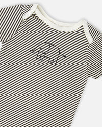 Evolutive Jersey Onesie Black And Off White Stripes - H30C70_3H055