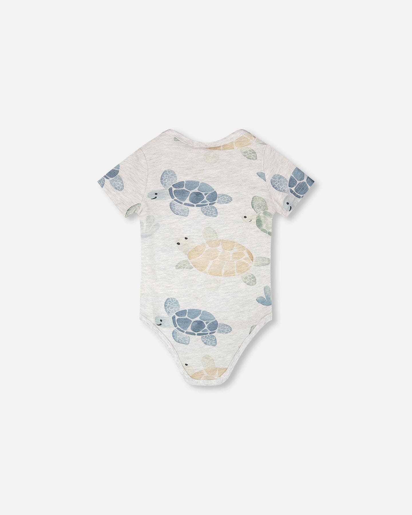 Evolutive Organic Cotton Jersey Onesie Grey Mix Turtle Print - H30C70_3H060