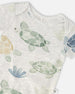 Evolutive Organic Cotton Jersey Onesie Grey Mix Turtle Print - H30C70_3H060
