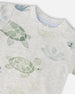 Jersey T-Shirt And Organic Cotton Jersey Shorts Set Grey Mix Turtle Print And Medium Blue - H30D13_3H060