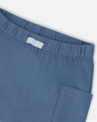 Jersey T-Shirt And Organic Cotton Jersey Shorts Set Grey Mix Turtle Print And Medium Blue - H30D13_3H060