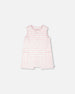 Cotton Striped Romper White And Pink Stripes - H30D42_3H189