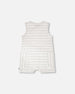 Cotton Striped Romper White And Grey Stripes - H30D42_3H211