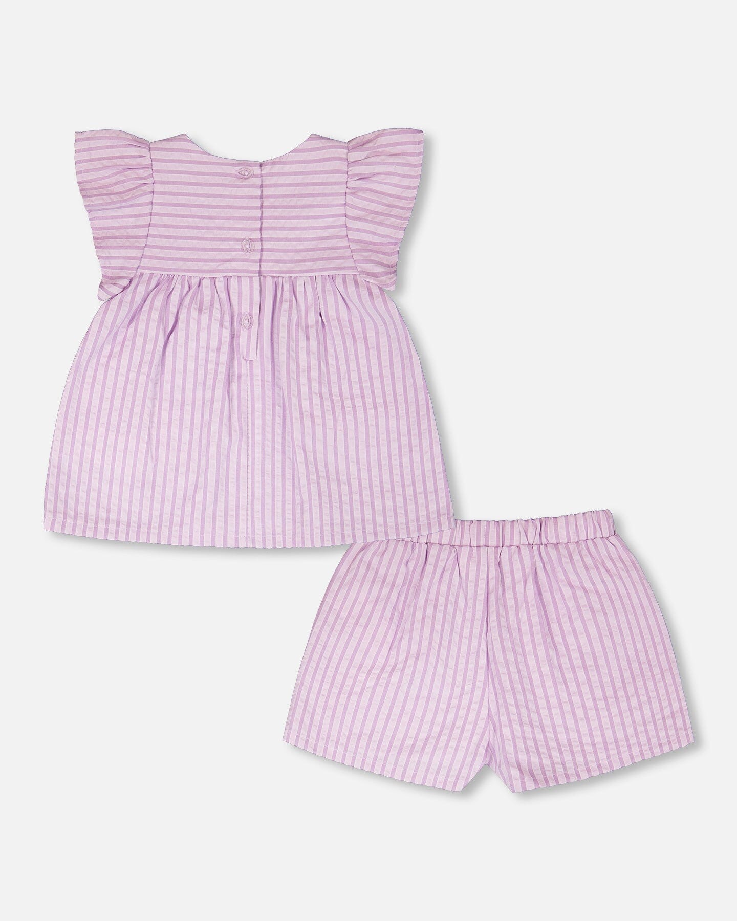 Top And Short Set Lavender Stripes - H30E11_3H108