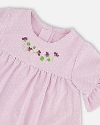 Jersey Tunic And Cotton Capri Set Lavender And Green Printed Flowers - H30E12_05180