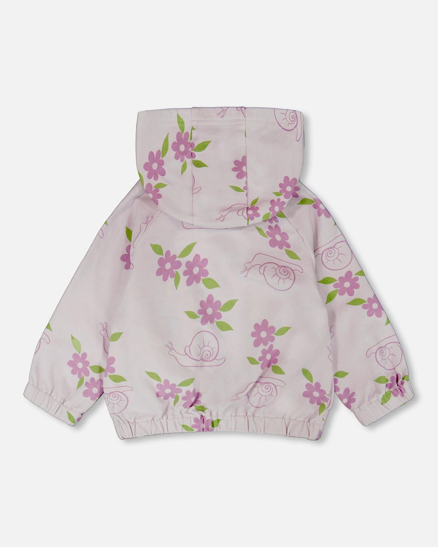 French Terry Hooded Cardigan Lilac Snails Print - H30E30_3H109