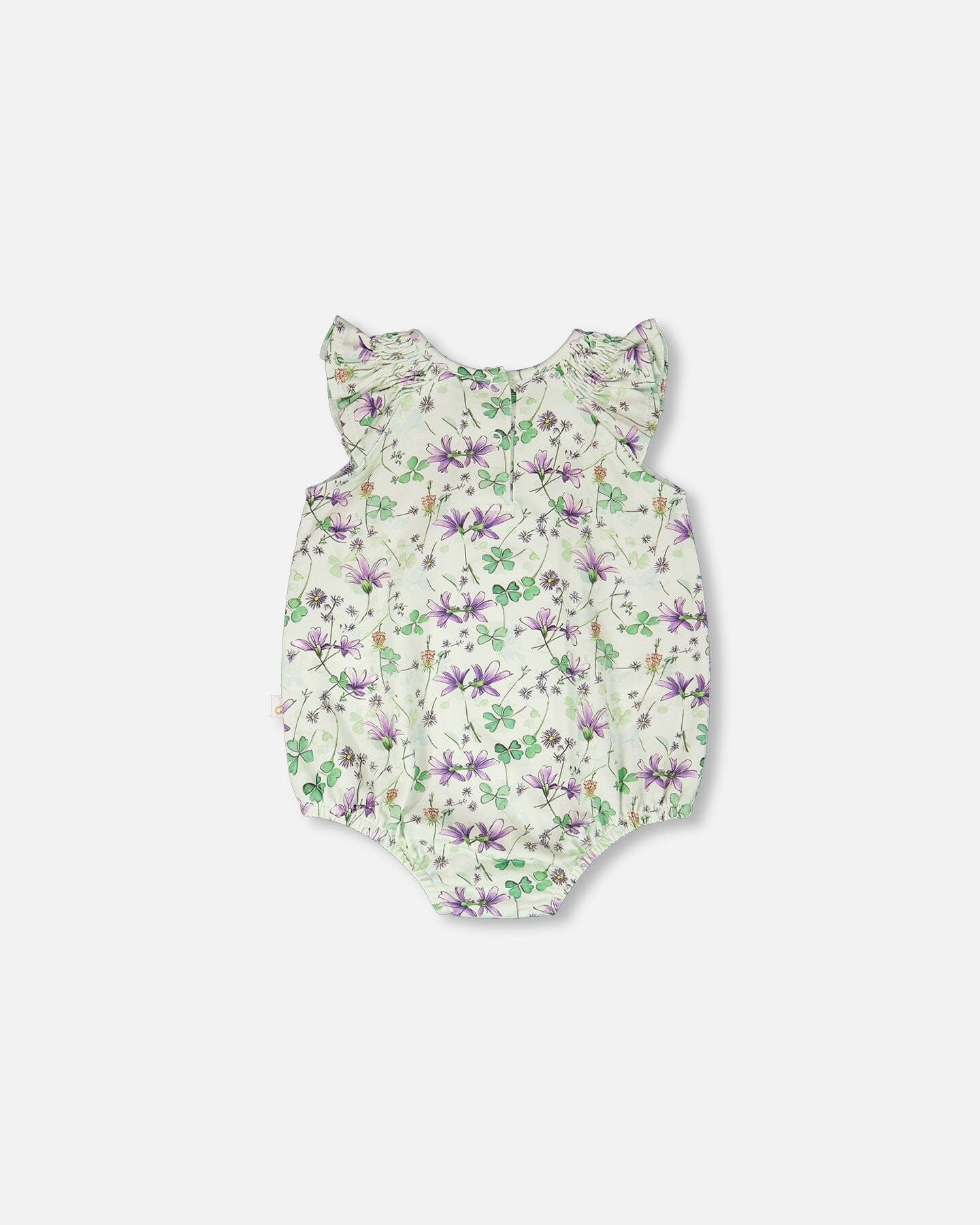 Jersey Romper Green Printed Flowers - H30E41_3H048