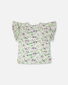 Jersey T-Shirt Green Printed Flowers - H30E70_3H048