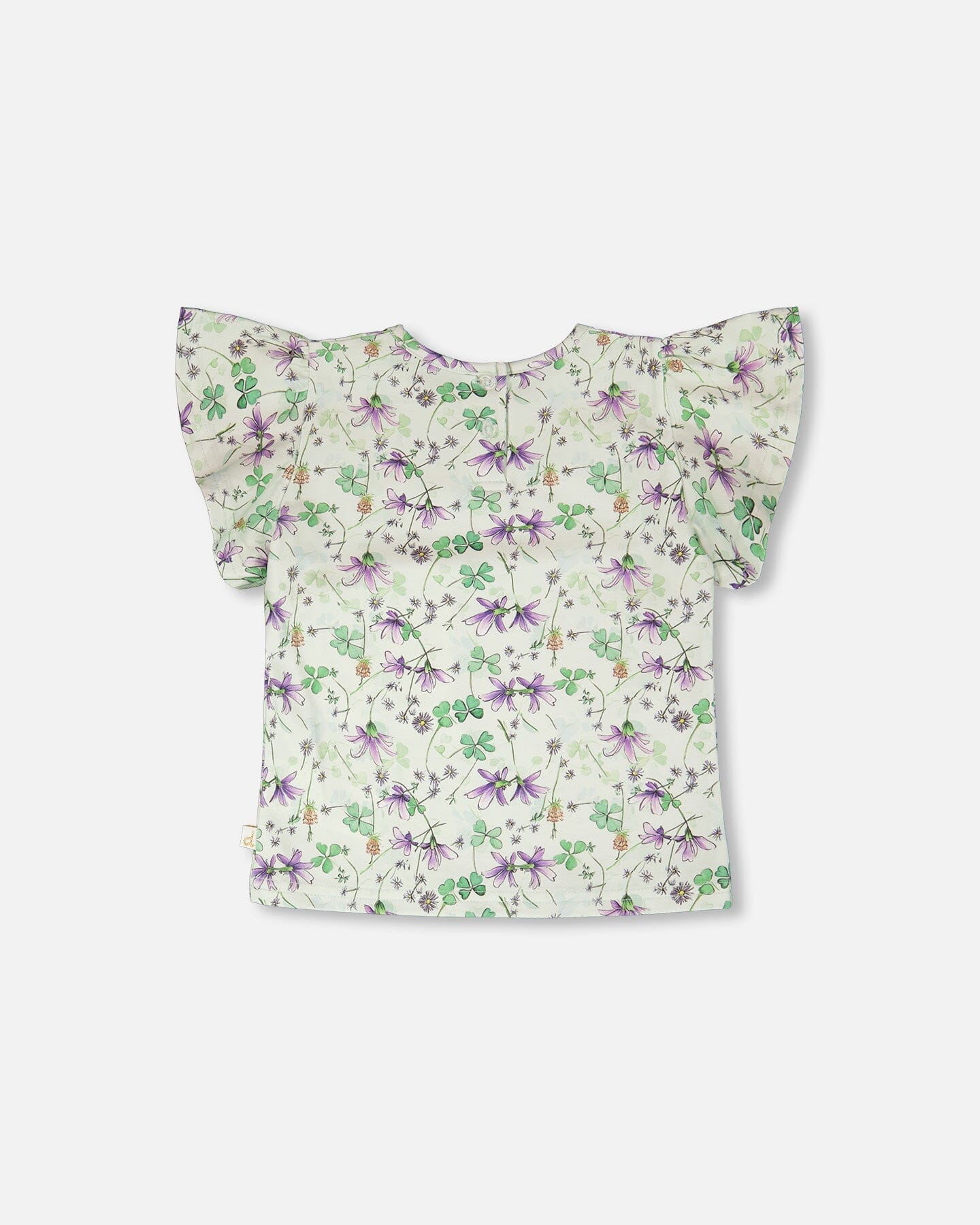 Jersey T-Shirt Green Printed Flowers - H30E70_3H048