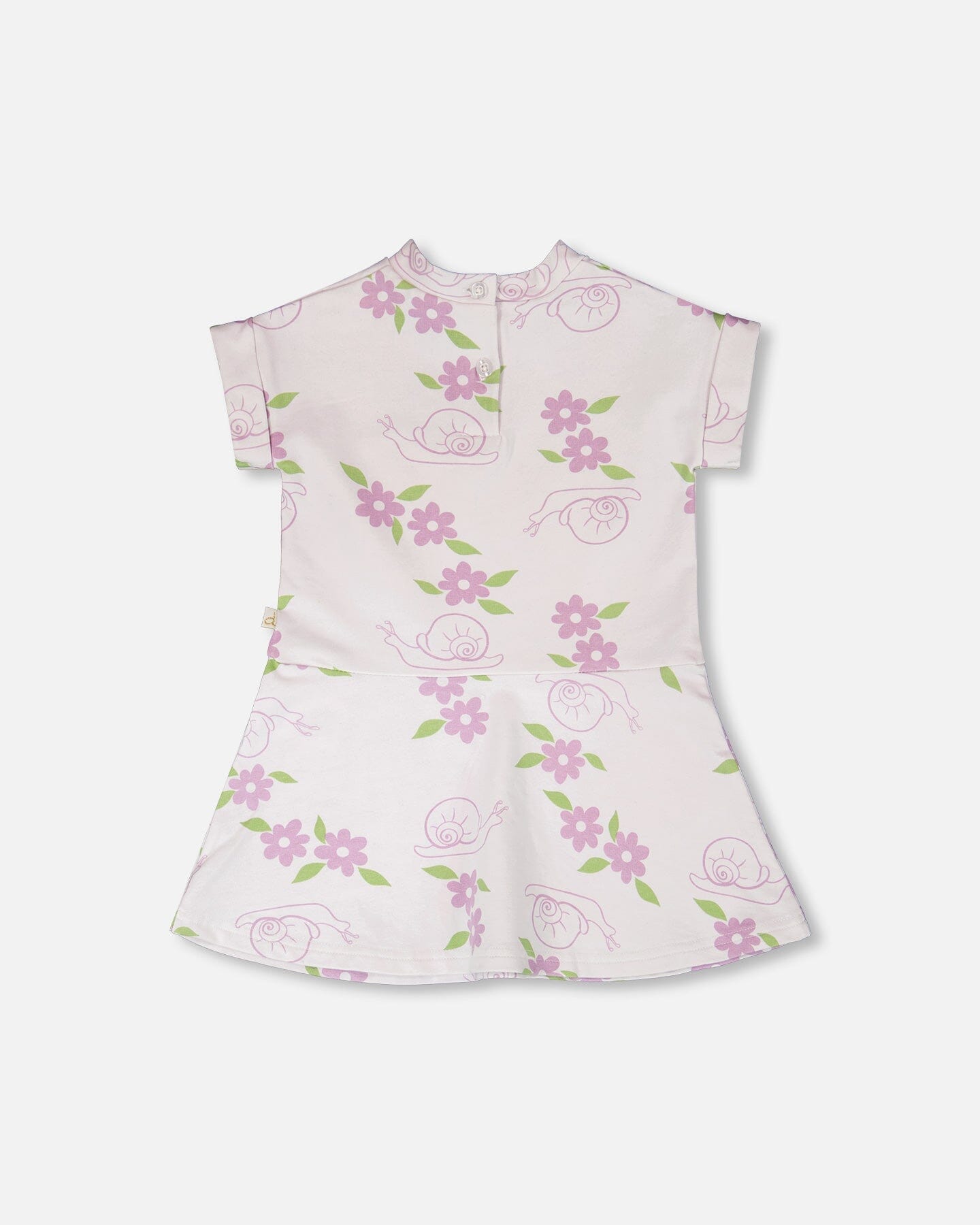 French Terry Dress Lilac Snails Print - H30E85_3H109