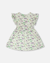 Jersey Dress Green Printed Flowers - H30E87_3H048