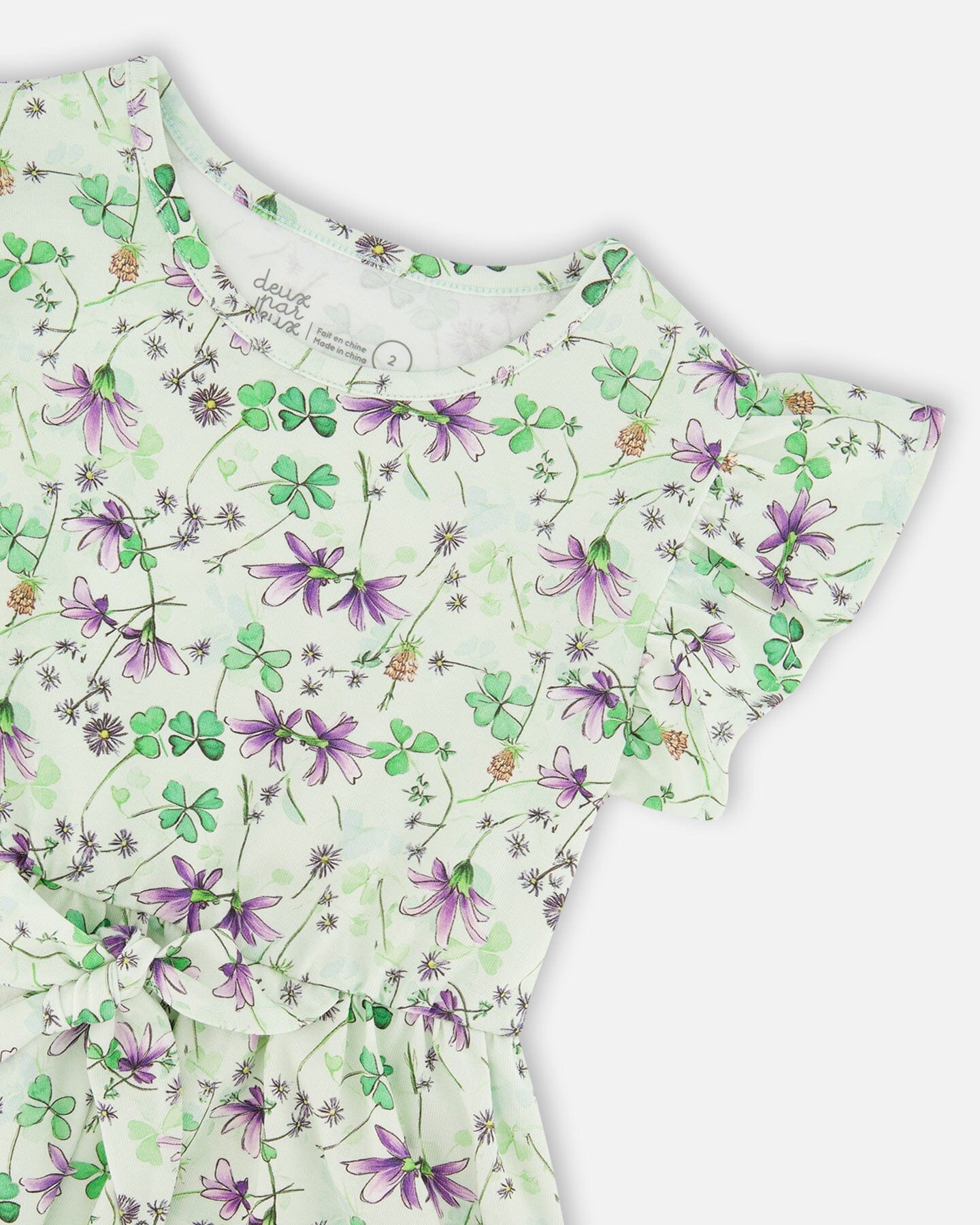 Jersey Dress Green Printed Flowers - H30E87_3H048