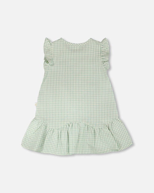 Plaid Poplin Dress Green - H30E88_3H110