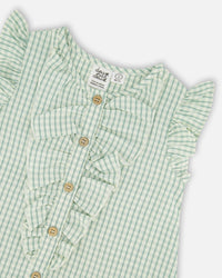 Plaid Poplin Dress Green - H30E88_3H110