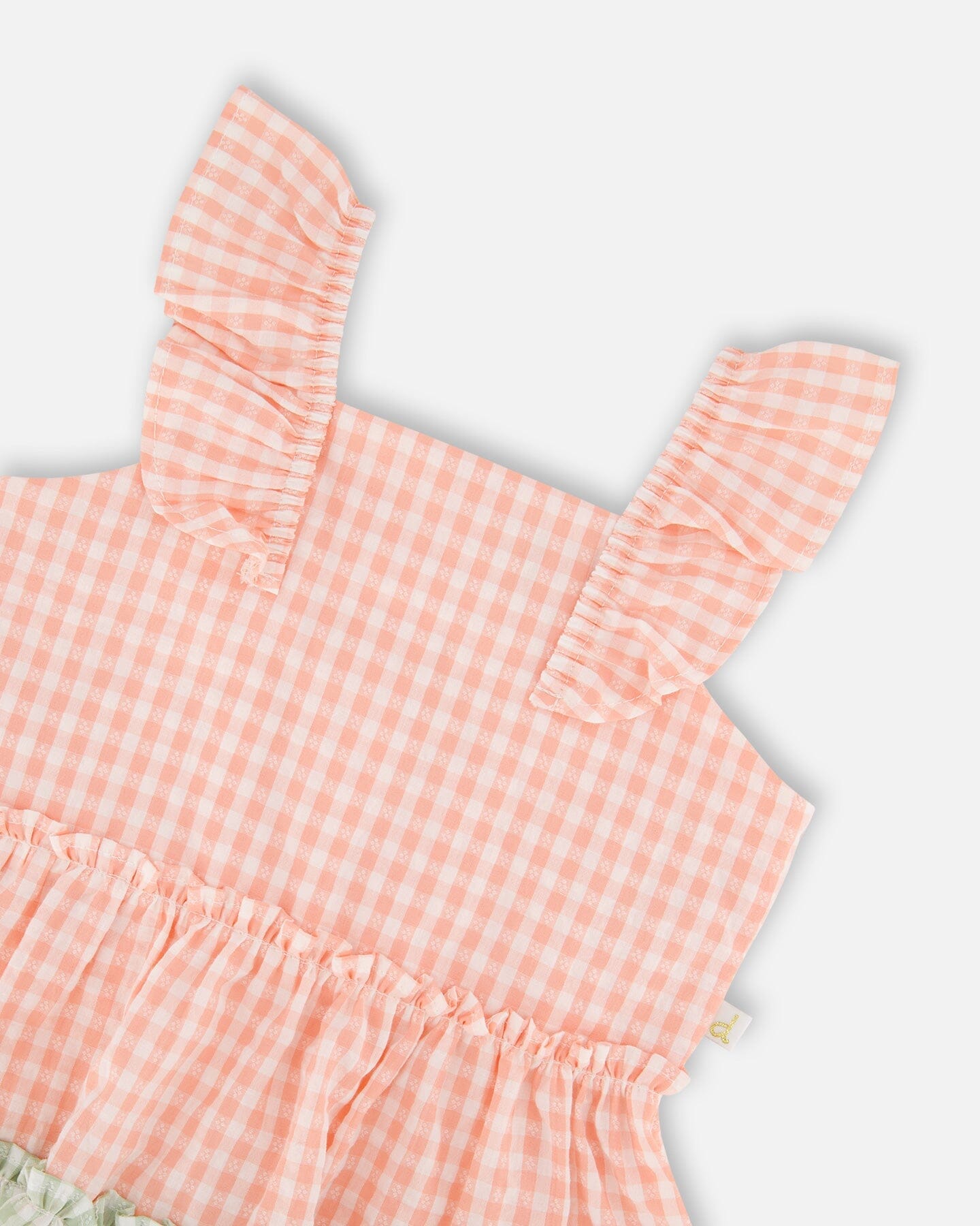 Tunic And Organic Cotton Capri Set Coral Gingham And Coral - H30F11_3H107