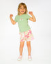 French Terry Shorts Pink Printed Flowers - H30F26_3H216