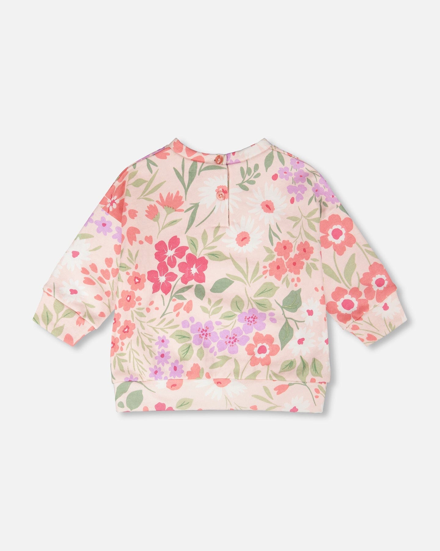 French Terry Sweatshirt Pink Printed Flowers - H30F30_3H216