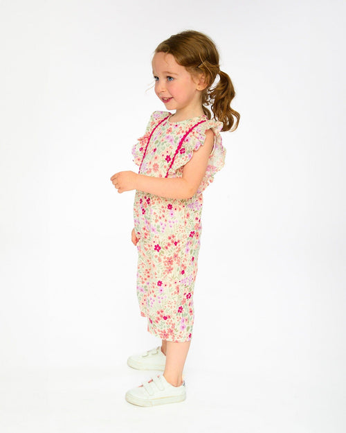 Muslin Jumpsuit Off White Printed Flowers - H30F41_3H050
