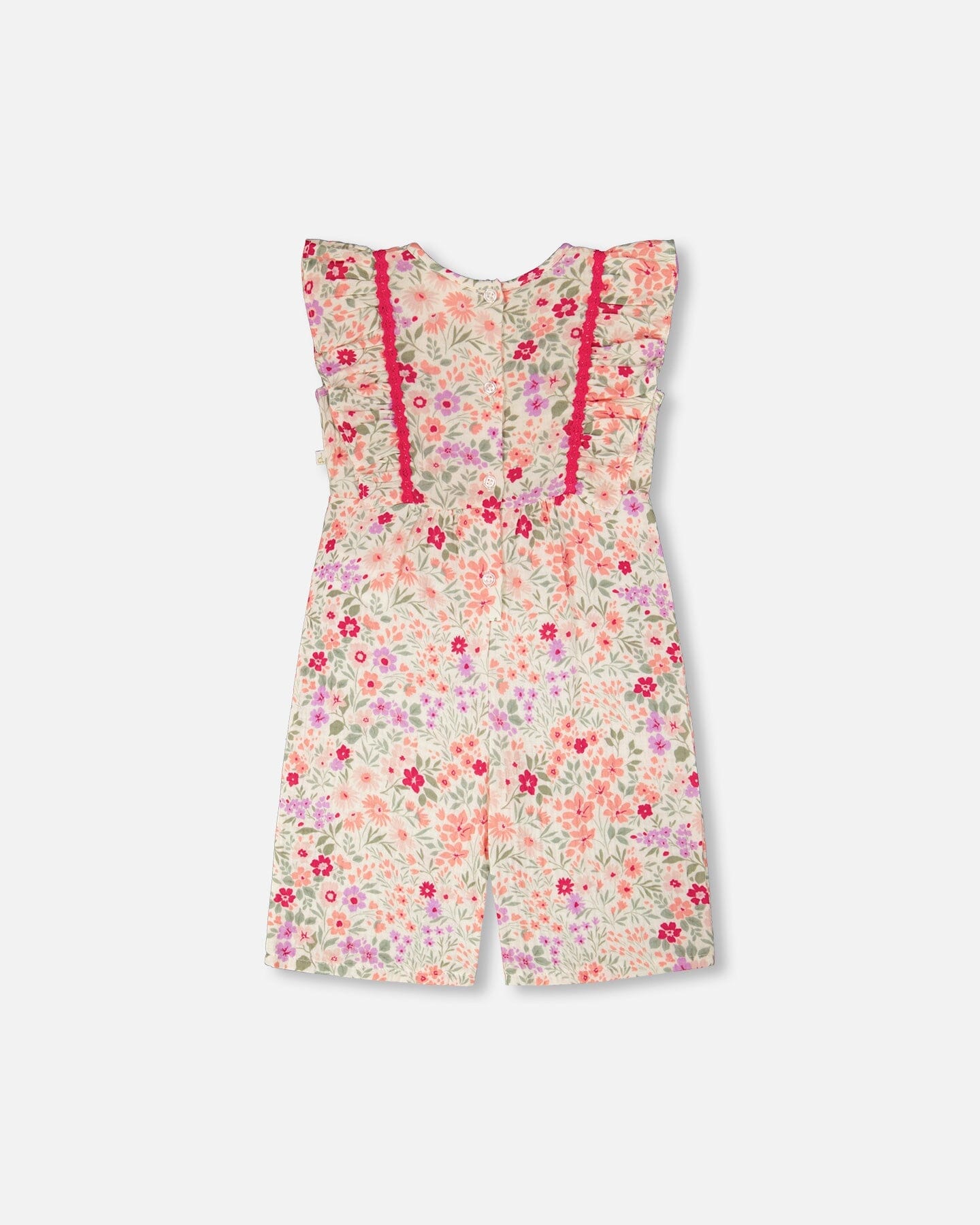 Muslin Jumpsuit Off White Printed Flowers - H30F41_3H050