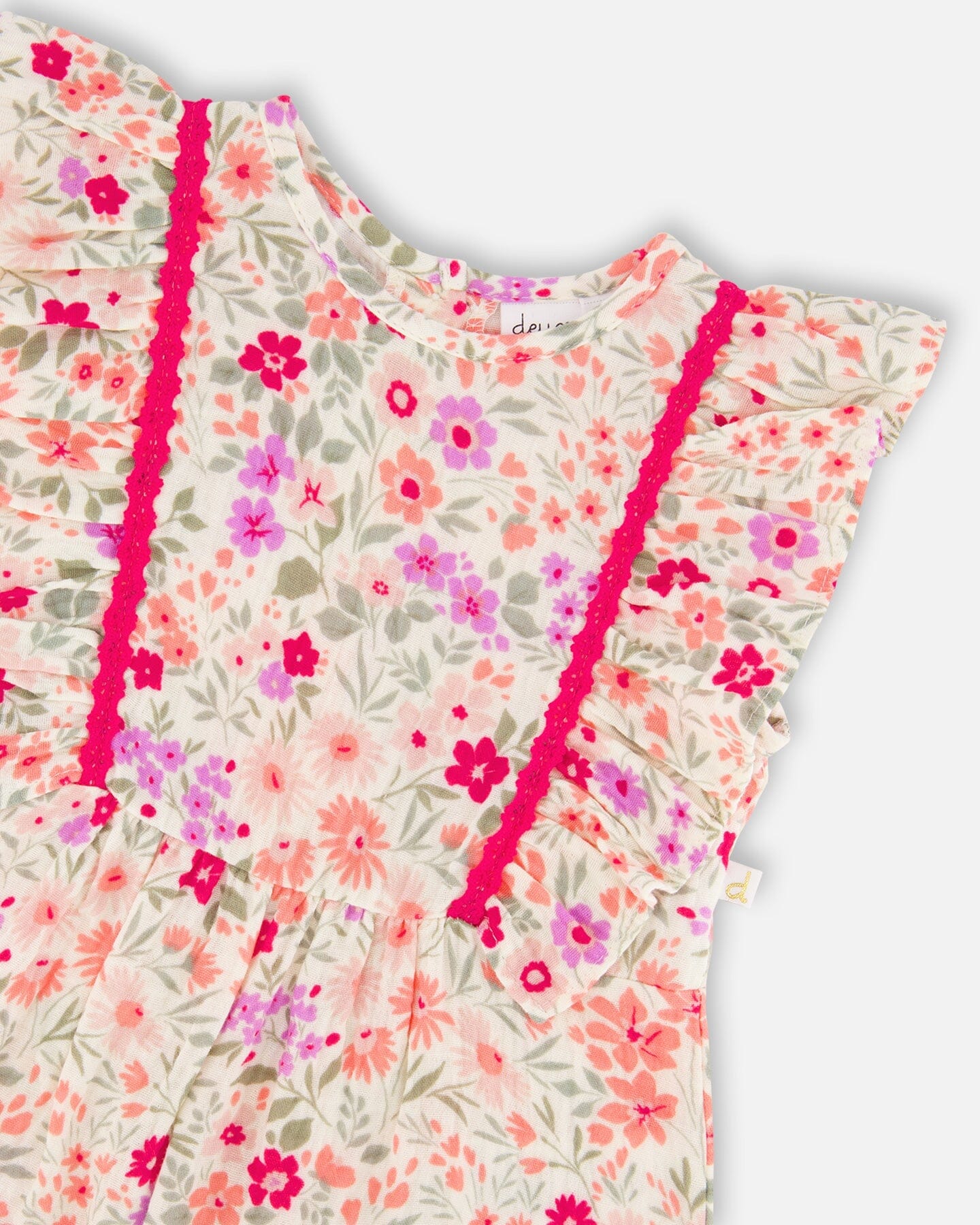 Muslin Jumpsuit Off White Printed Flowers - H30F41_3H050