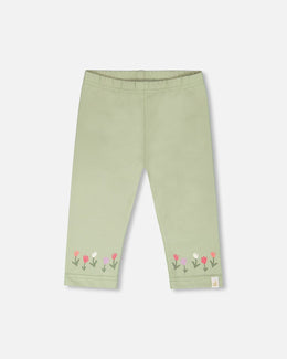 Organic Cotton Jersey Capri Light Khaki Green - H30F60_03910
