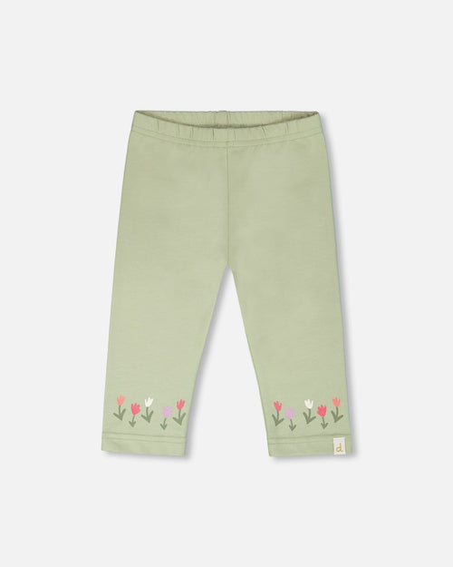 Organic Cotton Jersey Capri Light Khaki Green - H30F60_03910