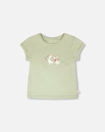 Organic Cotton Jersey T-Shirt Light Khaki Green - H30F70_03910