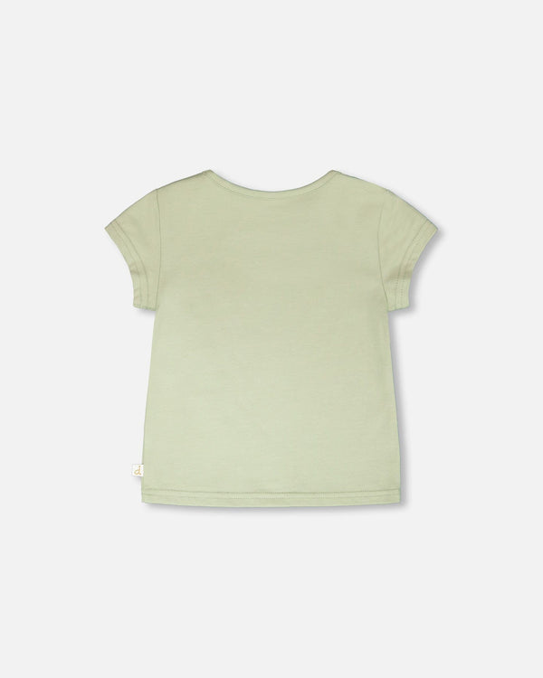 Organic Cotton Jersey T-Shirt Light Khaki Green - H30F70_03910