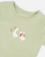 Organic Cotton Jersey T-Shirt Light Khaki Green - H30F70_03910