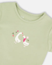 Organic Cotton Jersey T-Shirt Light Khaki Green - H30F70_03910