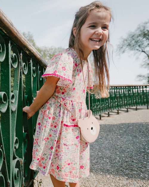 Muslin Dress Off White Printed Flowers - H30F87_3H050
