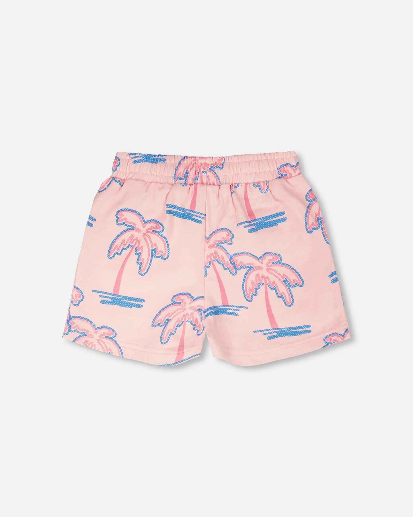 French Terry Shorts Light Pink Palm Print - H30G26_3H112