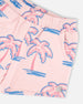French Terry Shorts Light Pink Palm Print - H30G26_3H112